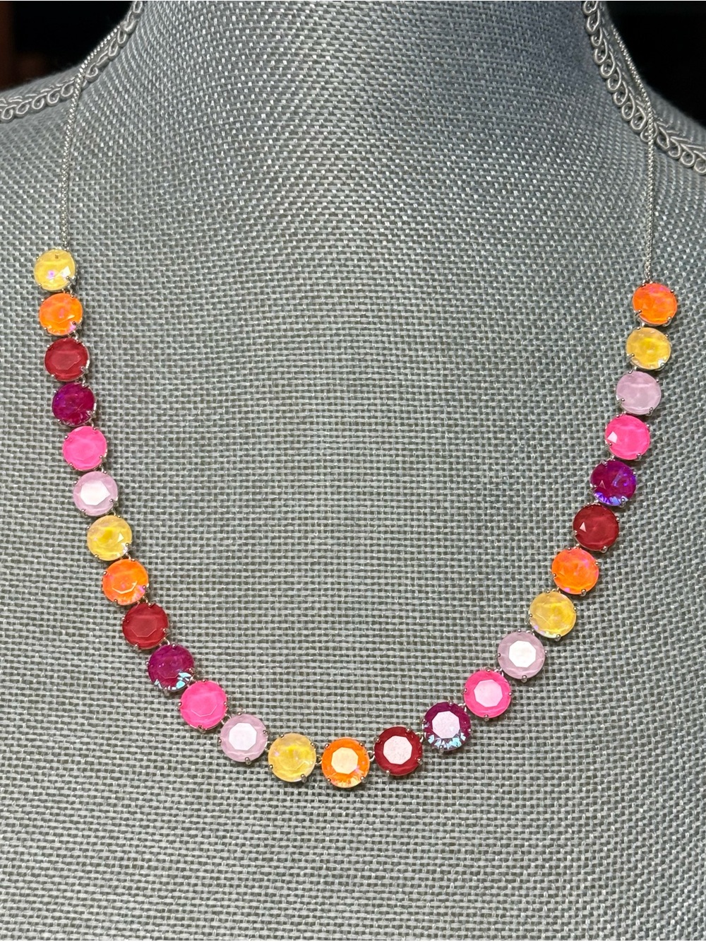 Bomb Party Jewel Candy “The Zoella” Silver Tone Tennis Necklace - Picture 2 of 5